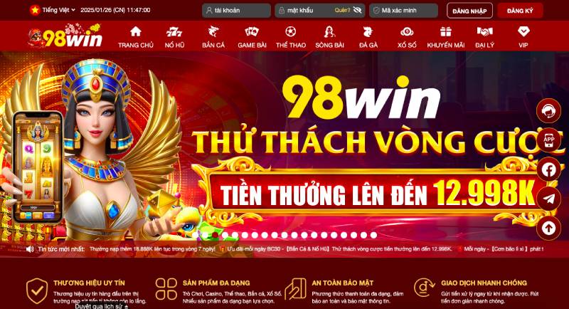 Hướng Dẫn Đăng Ký 98win Cực Dễ Dàng Và Nhanh Gọn 3 Truy cập vào trang đăng ký